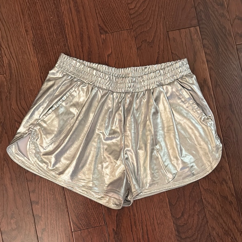 Metallic Silver Women's Shorts